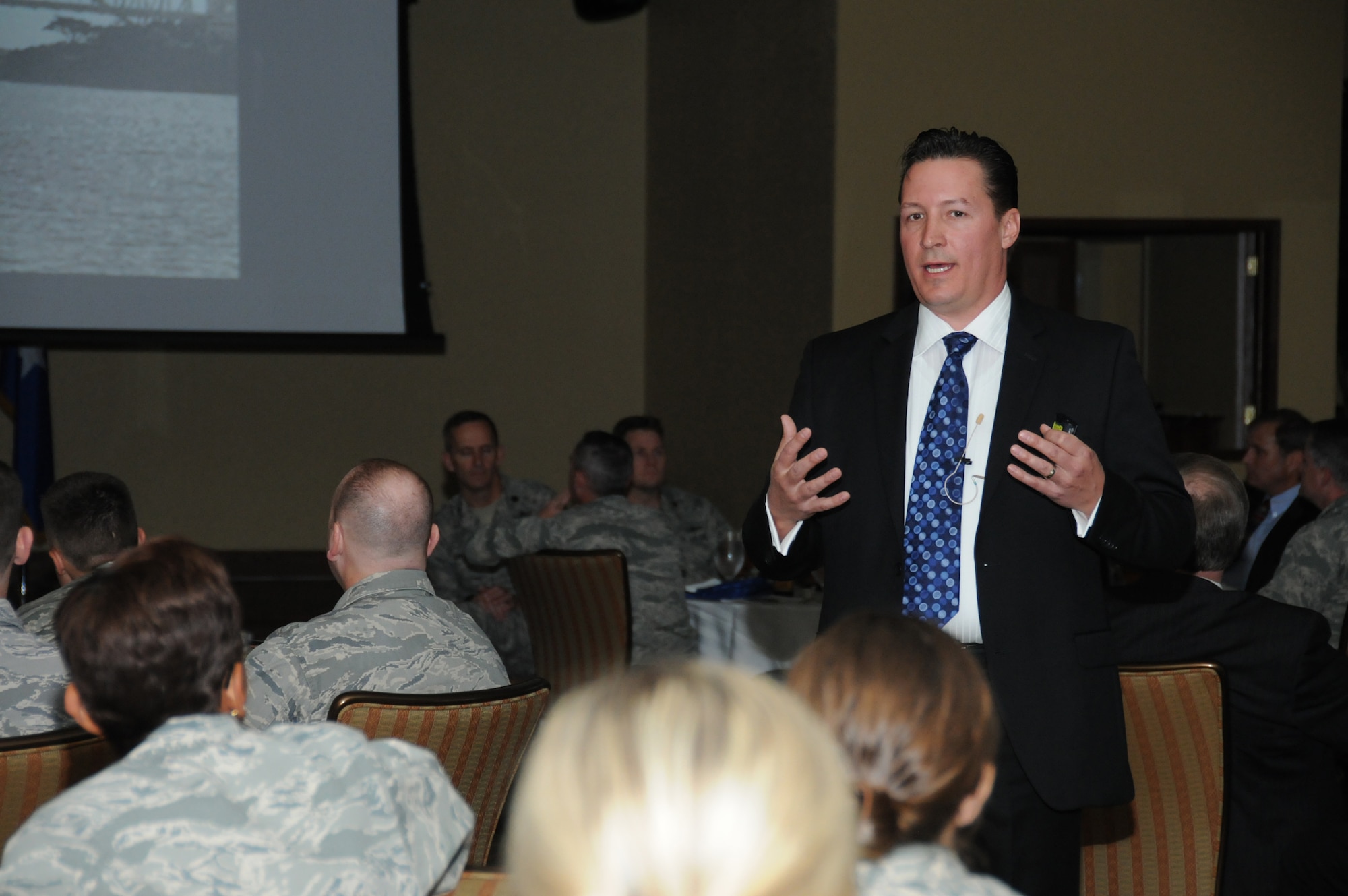 Gregory Kipper, a digital forensics and cyber protection practitioner from General Dynamics, is the guet speaker for the Scope Warrior dinner Dec. 2. Keesler hosts the conference each year.  (U.S. Air Force photo by Kemberly Groue)