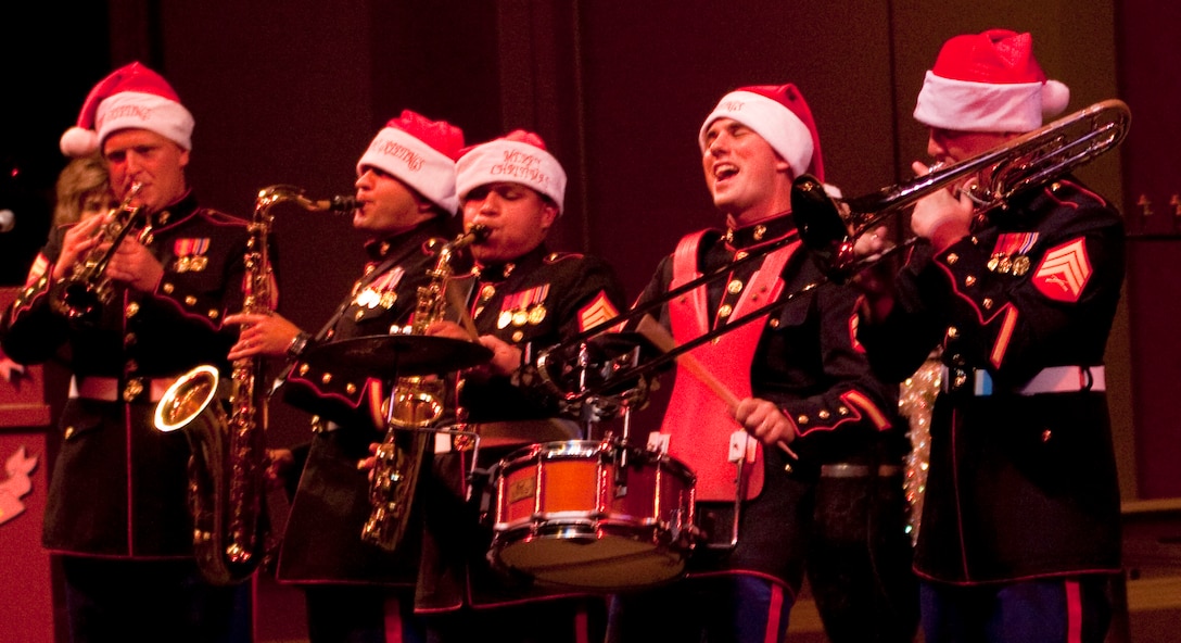 Members of the U.S. Marine Corps Forces, Pacific, Party Band perform and wow the audience Dec. 10 during the third annual Na Mele o na Keiki (Music for the Children) Holiday Concert at the Neal S. Blaisdell Concert Hall here. In addition to spreading holiday cheer and showing support for the community, members of the Marine Corps Reserve’s Toys for Tots Program were on hand to accept donations for children in need living in Hawaii.
