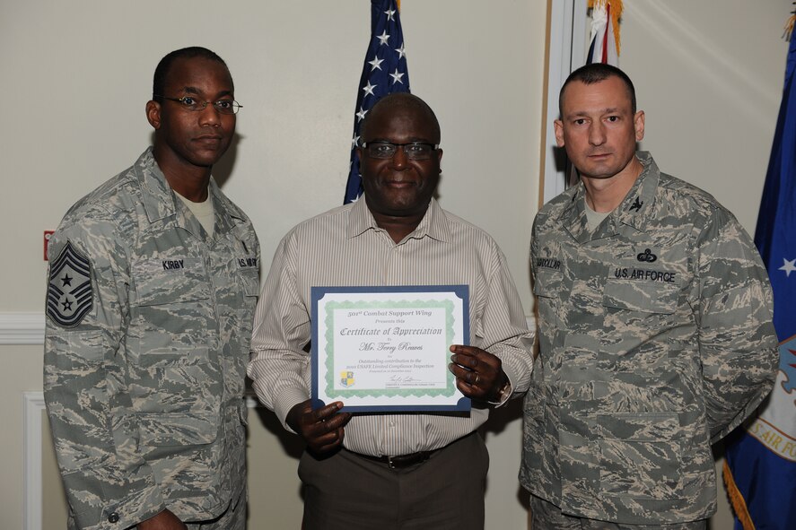 RAF ALCONBURY, United Kingdom - Outstanding performers in the 2010 Limited Compliance Inspection. (U.S. Air Force photo by Tech. Sgt. John Barton)
