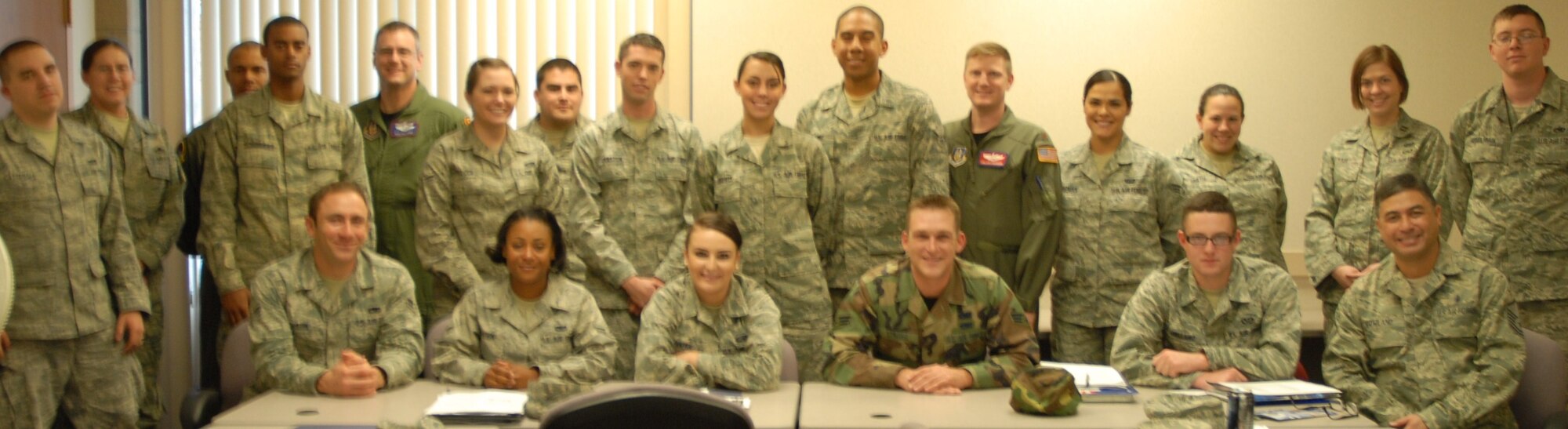 Twenty-five new members in-processed to the 940th Wing, Beale Air Force Base, Calif., during the December 2010 UTA. Gaining units were 940th Security Forces Squadron, 940th Civil Engineering Squadron, 940th Mission Support Flight, 13th Reconnaissance Squadron, 940th Aerospace Medicine Flight, 50th Intelligence Squadron, 940th Logistics Readiness Squadron, and 940th Services Flight. (U.S. Air Force photo/Senior Airman Adam Hamar)