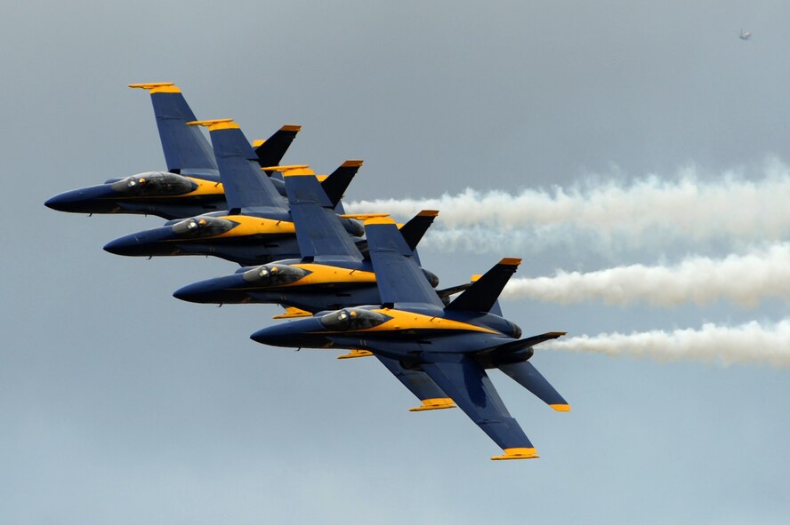 MARINE CORPS BASE HAWAII KANEOHE BAY, Hawaii -- More than 14,000 visitors flocked to the 2010 Kaneohe Bay Air Show Sept. 25-26. The 15th Wing joined the show with a C-17 Globemaster III, but it was the F-22 Raptor that stole the show. The U.S. Navy's Blue Angels also performed. (U.S. Air Force photo/Staff Sgt. Mike Meares)