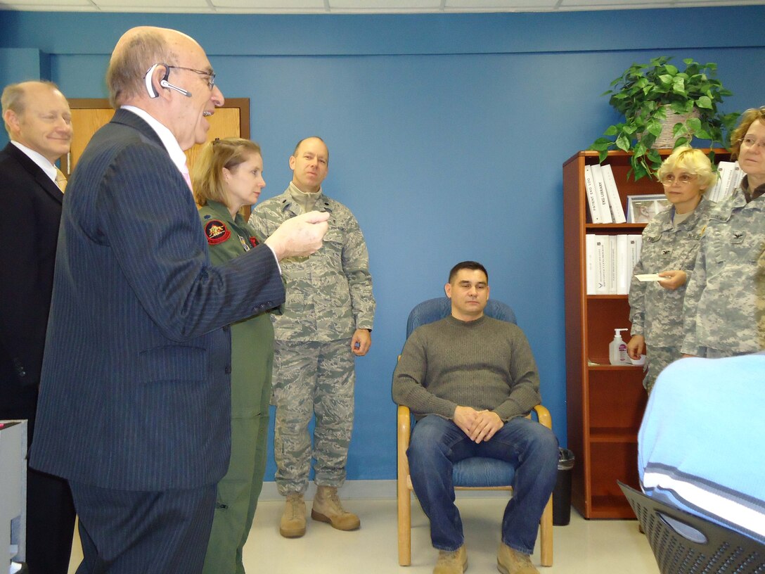 Dr. Richard Niemtzow, a retired Air Force colonel from 779th Medical Group, teaches a group of doctors during a workshop at the Air Force Acupuncture Center at Joint Base Andrews in Maryland, Dec. 9, 2010. The purpose of the class was to teach battlefield acupuncture to military physicians from Walter Reed Army Medical Center