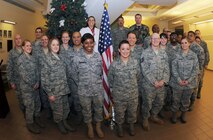 MINOT AIR FORCE BASE, N.D. -- Members of the 5th Medical Group pose for a group photo here Dec. 2 after having won numerous awards at the major command level. The 5th MDG received 35 team and individual recognitions. (U.S. Air Force photo/Airman 1st Class Aaron-Forrest Wainwright)