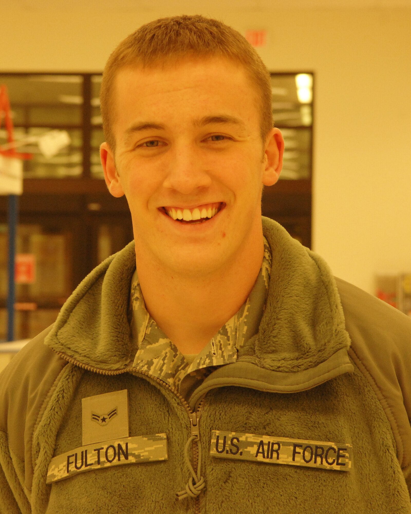 Airman 1st Class Devin Fulton, 354th Maintenance Squadron, is going to Skype with his parents who live in New York so they can open presents together. (U.S. Air Force photo/ Senior Airman Rachelle Coleman)