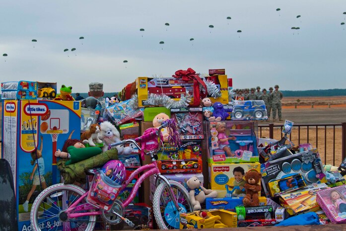More than 5,000 toys were donated by Solider, Airmen and civilians from the Carolinas for Operation Toy Drop Dec. 11, 2010. The toys collected will be distributed throughout the upcoming weeks to families and children in need during the world's largest joint airborne operation. (U.S. Army photo/Staff Sgt. Sharilyn Wells)