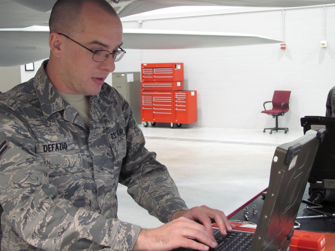 Airman 1st Class Brennan Defazio, 365th Training Squadron Airman in Training, earned the ACE award upon completion of the F-22 Avionics Course at Sheppard Air Force Base, Texas. He maintained a 100 percent average through eight blocks of instruction. Airman Defazio is only the third Airman to accomplish this feat since the F-22 Avionics course started in 2008.  He will become a member of the 27th Aircraft Maintenance Unit at Langley Air Force Base, Va. (Courtesy photo)                           