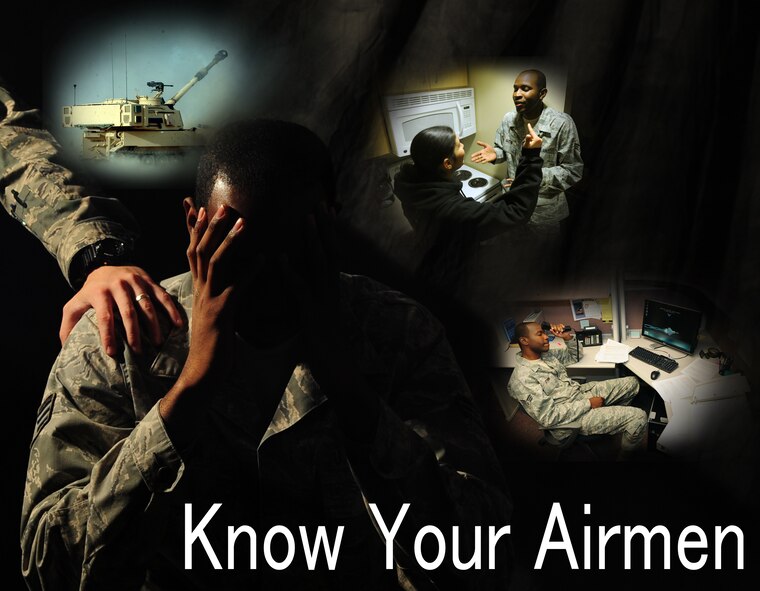 MOODY AIR FORCE BASE, Ga. -- Both at home and at work, Airmen face different problems every day. As a leader, wingman and friend, you're encouraged to take care of your fellow Airmen by noticing differences in mood, attitude or lifestyle. (U.S. Air Force illustration/Senior Airman Stephanie Mancha)