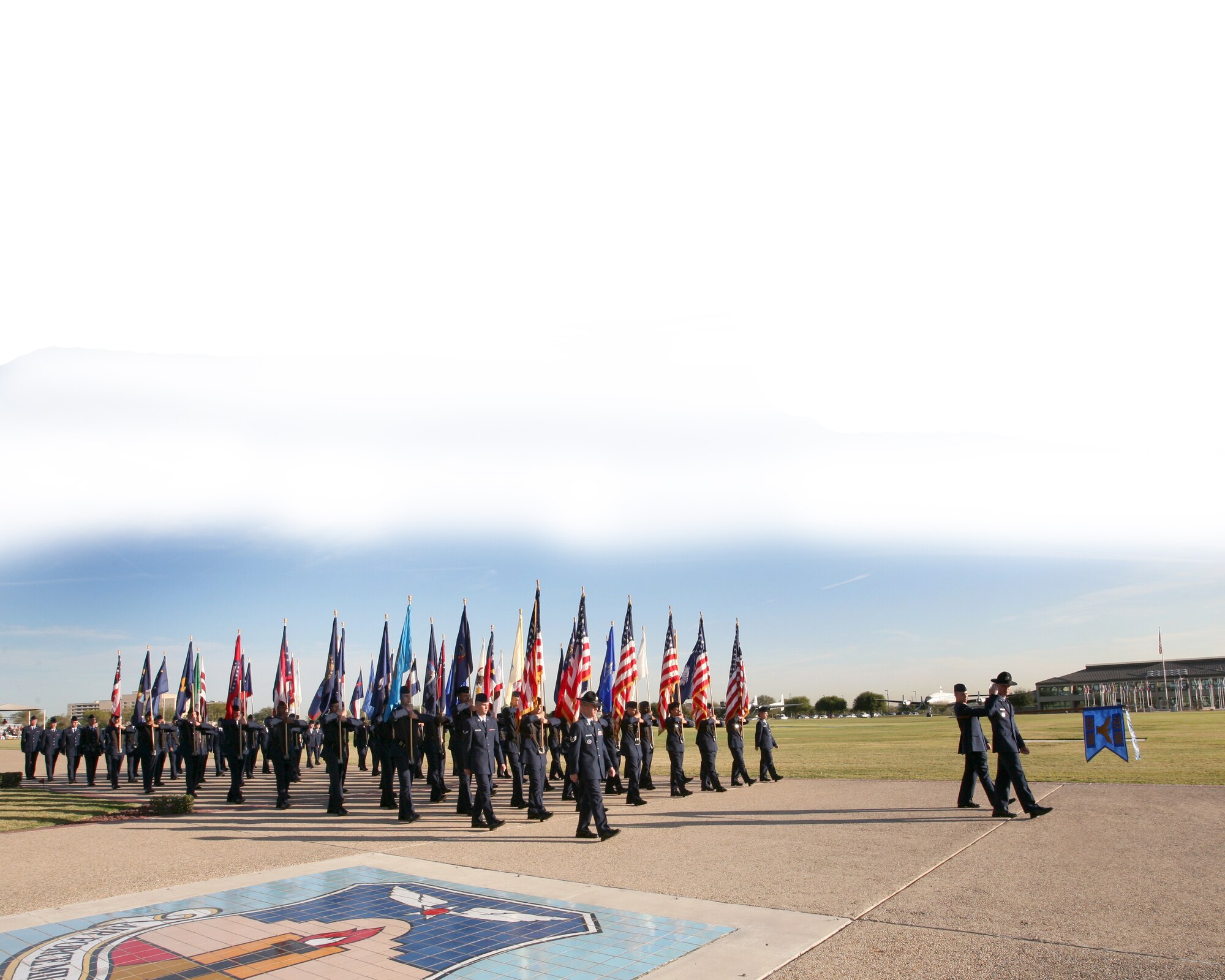 Six hundred forty new Airmen march in pass and review Dec. 3 at Lackland Air Force Base, Texas.
