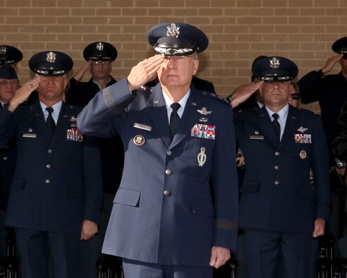 Lt. Gen. Frank Klotz acted as reviewing official for a Basic Military Training graduation parade in the same setting as 42 years ago when he became an Airman.  Six hundred forty new Airmen received their oath from General Klotz Dec. 3 at Lackland Air Force Base, Texas.
