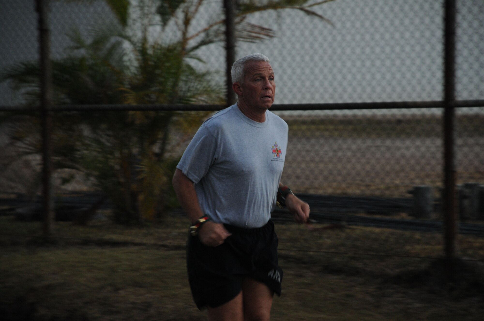 The Jingle Bell Run took place at Soto Cano Air Base, Dec. 16. Members basewide ran the nearly 3.5 mile run/walk enthusiastically adorning jingle bells and Santa hats. Morale Welfare and Recreation sponsored the event and t-shirts were awarded to the first 150 members who completed the run. American Forces News was also on scene videoing and interviewing participants. (U.S. Air Force photo/Staff Sgt. Kimberly R. Moore)