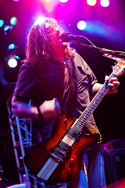Wind-up Records rock band Seether shreds a song for a crowd of Marines, sailors and their families during a concert on Marine Corps Base Hawaii, Dec. 17, 2010. “There’s nothing like a bunch of fired-up Marines,” said Shaun Morgan, Seether’s frontman. “What you guys do is a selfless service, so the least we can do is come out here and honor you.” At the end of the free concert, sponsored by the United Service Organizations, Morgan gave a “shout-out” to Marines and sailors from 3rd Battalion, 3rd Marine Regiment, who recently returned from a seven-month deployment to Afghanistan in support of Operation Enduring Freedom. “Welcome back, guys,” he said.