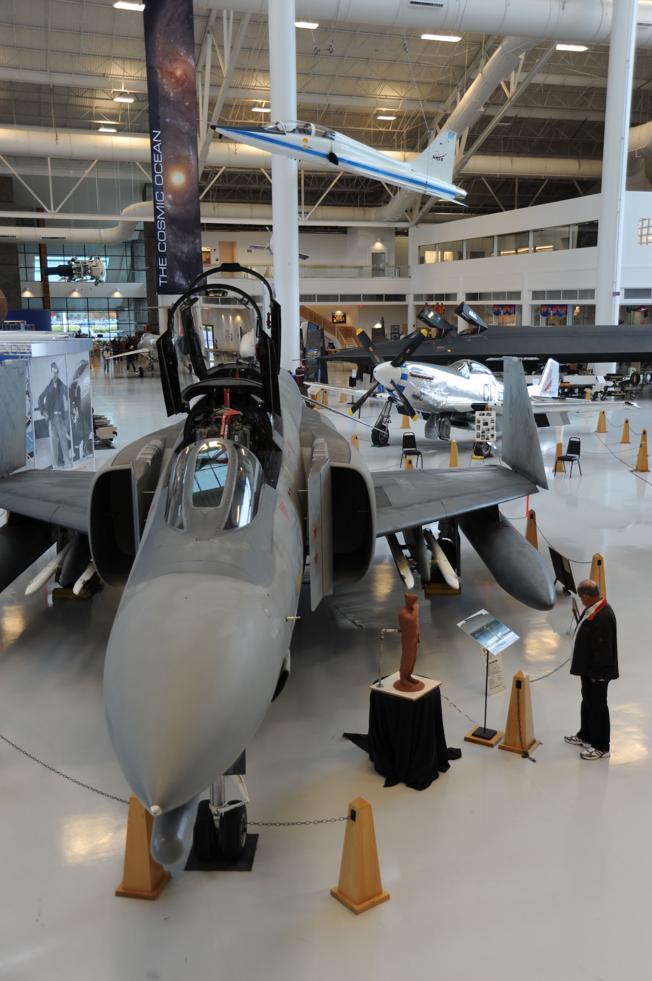 A view of aircraft 37647 F-4 Phantom II from Aircraft 73-089 that was dedicated to the Evergreen Aviation Museum Nov 11, 2010. 73-089 was the oldest flying F-15 Eagle retiring at thirty six years of service. One of the first production aircraft, 089 had a uniqueness that both the maintenance and pilots loved. (US Air Force Photograph by Tech. Sgt. Greg Neuleib)