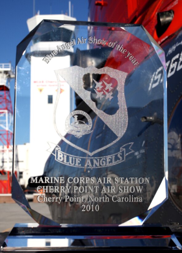 The 2010 Marine Corps Air Station Cherry Point Air Show was the first military installation to receive the Blue Angel Air Show of the Year award for 2010 at the International Council of Air Shows annual convention Dec. 7 in Las Vegas.