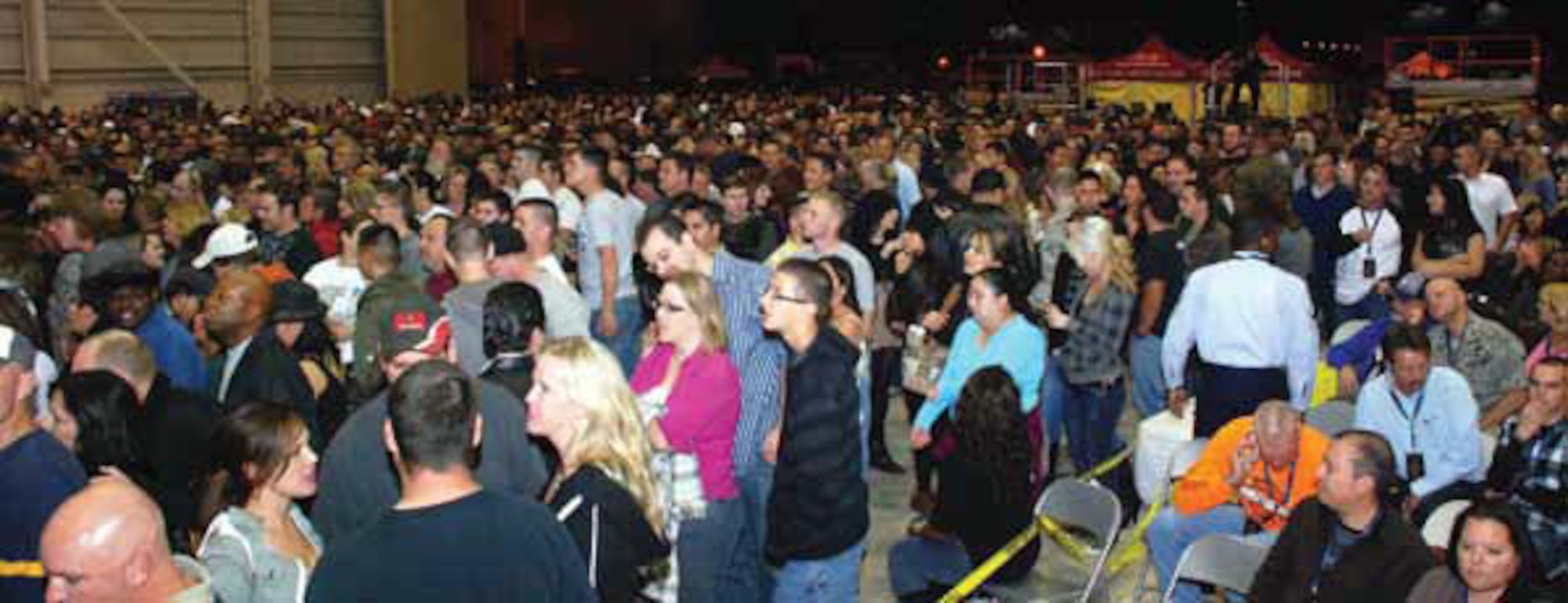 Audience members await the start of the concert Saturday night. (U.S. Air Force photo/ Senior Airman Patrick Cabellon)
