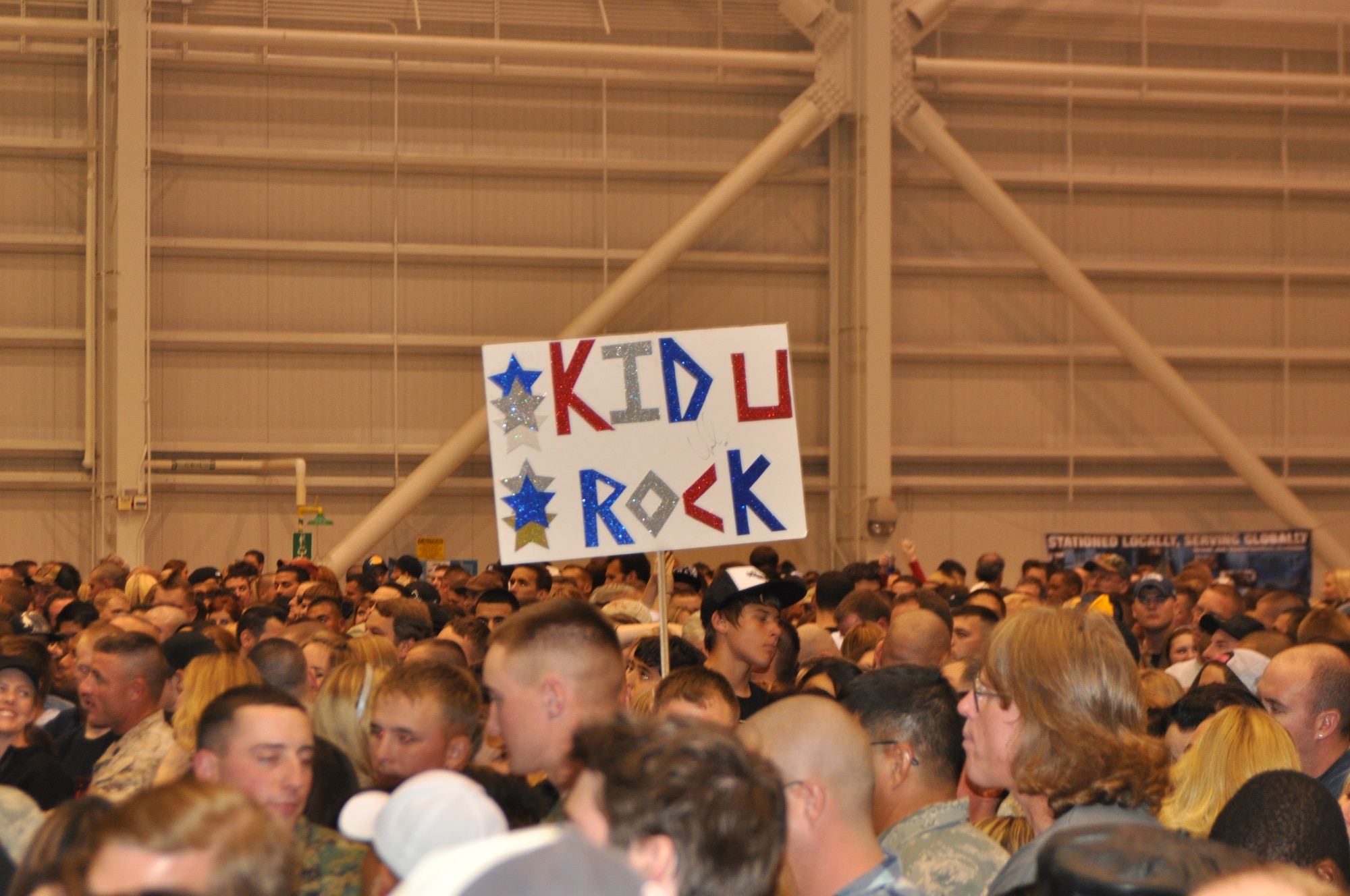 Audience members await the start of the concert Saturday night. (U.S. Air Force photo/ Senior Airman Patrick Cabellon)
