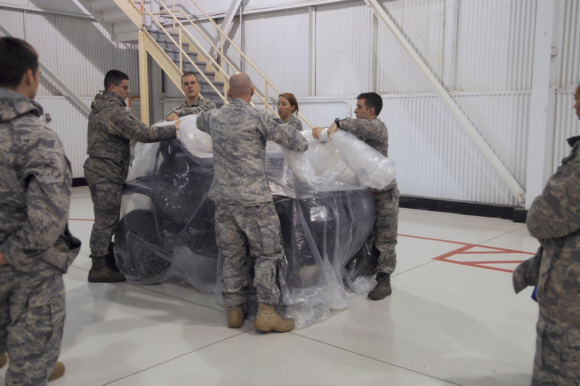 Airmen participate in simulated emergency situations Dec. 13, 2010, at Mountain Home Air Force Base, Idaho, during an ability to survive and operate rodeo. (U.S. Air force photo/Senior Airman Angelina Drake)