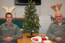 Our civil engineers sure look festive don't they? Maybe they better stick with runway repair versus reindeer games. (USAF photo by Maj. Shannon Mann, 916ARW/PA)