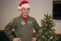 Capt. Jeff Anderson, 911th pilot, shows he's happy about the holidays! (USAF photo by Maj. Shannon Mann, 916ARW/PA)