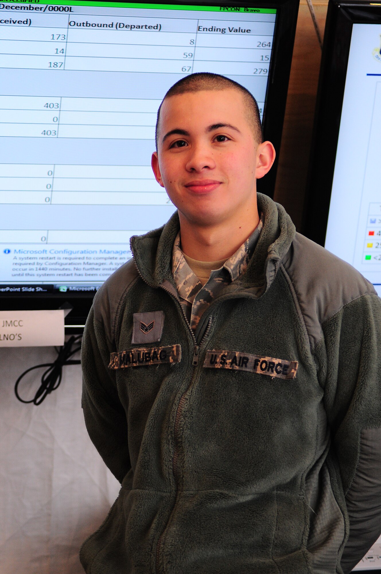 TRANSIT CENTER AT MANAS, Kyrgyzstan -  Meet the Warrior of the Week. Senior Airman John Malubag is a Logistics Planner, deployed from 62nd Aerial Port Squadron, McChord Air Force Base, Wash.  He hails from Virginia Beach, Va.(U.S. Air Force photo/Staff Sgt. Stacy Moless)