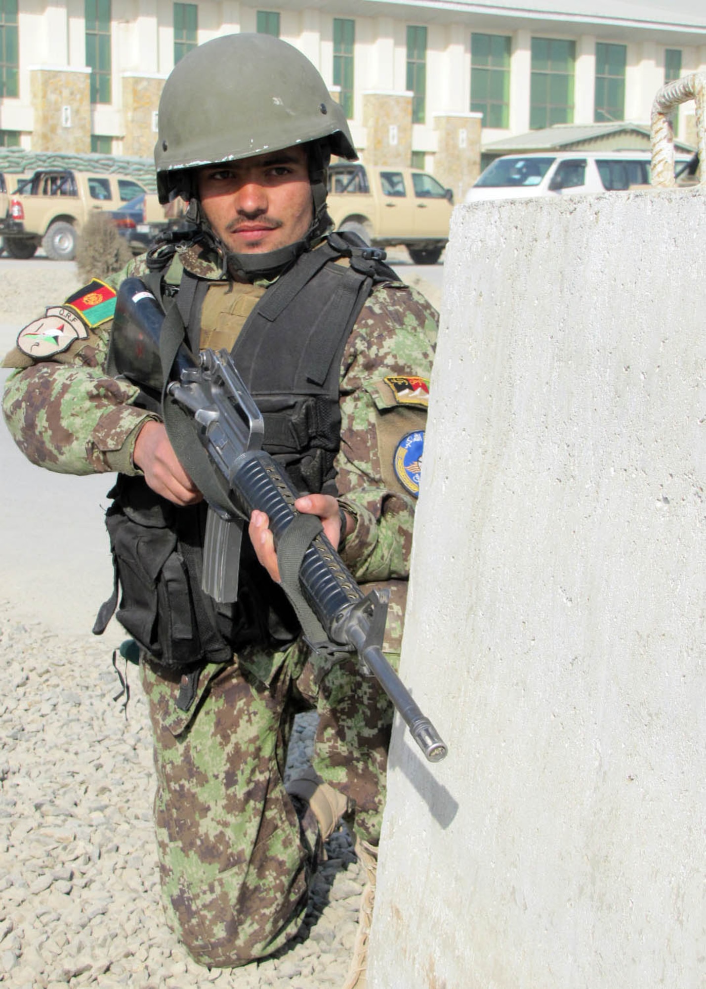 101225-N-6541W-014 KABUL, Afghanistan - Members of the Afghan Air Force and members of the 438th Air Expeditionary Advisory Squadron Security Forces advisors conducted an AAF Security Kandak exercise at the Afghan Air Force Base in Kabul, Afghanistan.  (U.S. Navy photo by Mass Communication Specialist 3rd Class Jared Walker/ RELEASED).