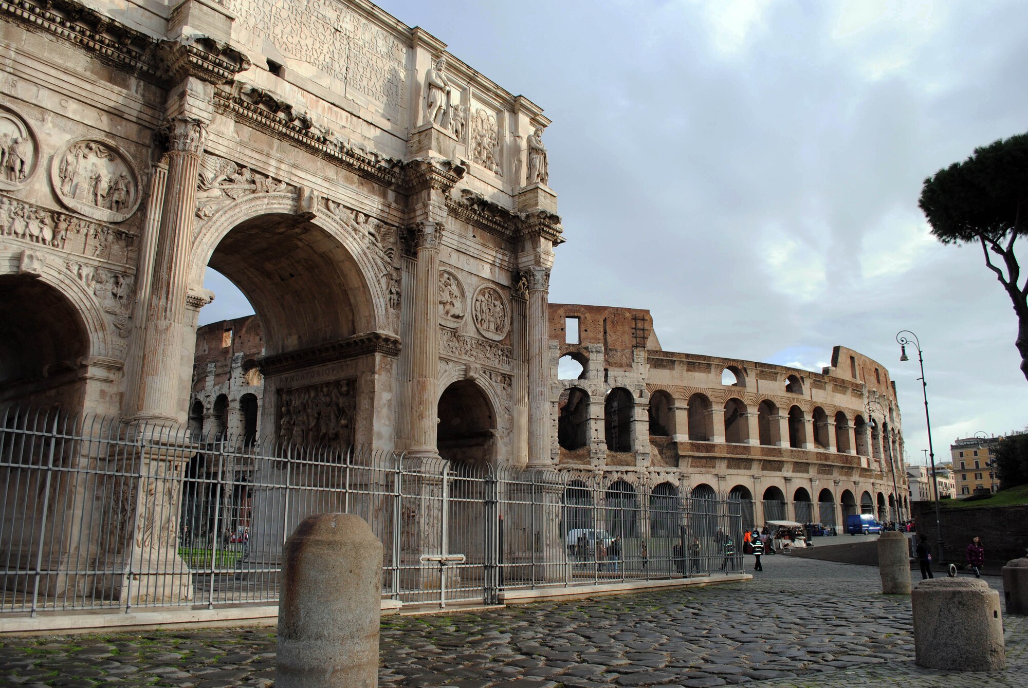 SPANGDAHLEM AIR BASE, Germany – The Arch of Constantine and the Coliseum are two familiar landmarks in Rome.  The arch was dedicated in 315 A.D. to commemorate Constantine’s defeat of Maxentius in October 312.  The Coliseum’s construction took about 9 years and was finished in 80 A.D.  The Coliseum sat about 50,000 spectators who watched gladiatorial fights, mock sea battles, animal hunts, executions, battle reenactments and dramas.  Twenty-six service members and civilians booked a trip to Rome Dec. 21-25 with the 52nd Force Support Squadron’s Information, Tickets and Travel office. (USAF photo/Master Sgt. Kelley J. Stewart)