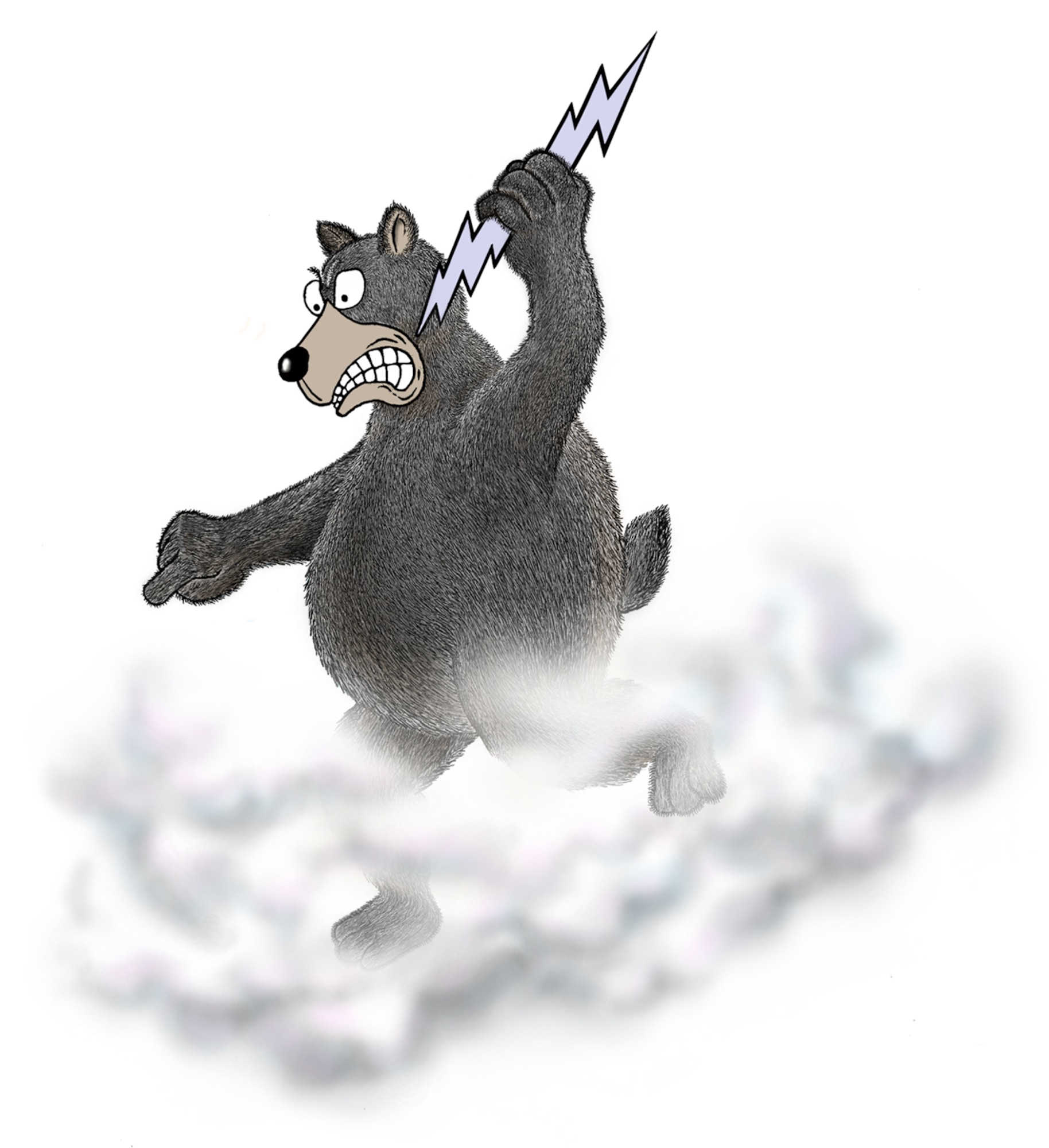 MAN MAULED BY BEAR, STRUCK BY LIGHTING ... TWICE! - (Color illustration by Sammie W. King)
