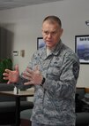 Chief Master Sgt. of the Air Force James Roy addresses 51st Fighter Wing Airmen, Dec. 31, 2010, at Osan Air Base, Republic of Korea. Chief Roy discussed issues regarding enlisted perspective and key issues across the Air Force. (U.S. Air Force photo/Senior Airman Evelyn Chavez)