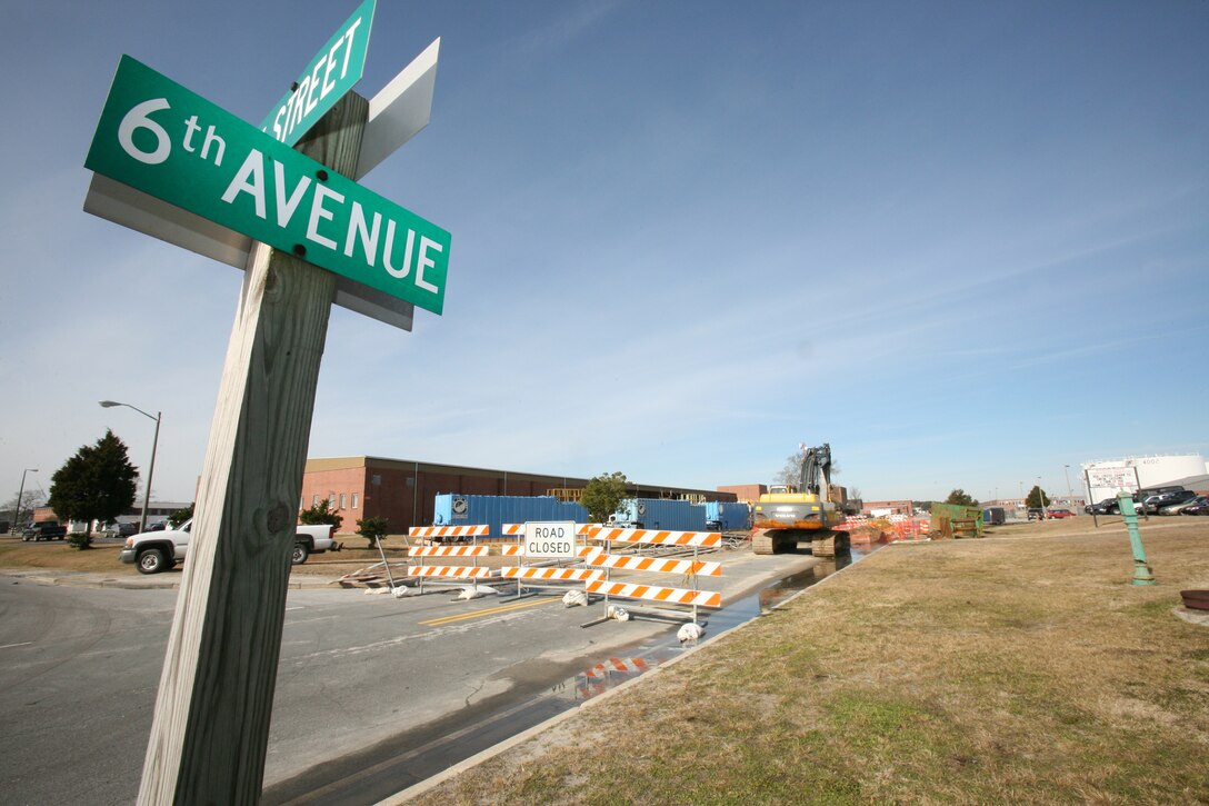 The corner of Cherry Point’s 6th Avenue and C Street is the site of a roadwork project that has been delayed due to environmental issues, but should be done by middle to late March.