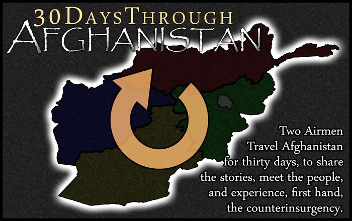 Two Air Force journalists will spend 30 days traveling throughout Afghanistan, starting Feb. 8, and document their daily travels through blogs and video blogs to showcase the troops in an interactive manner.  (U.S. Air Force graphic)