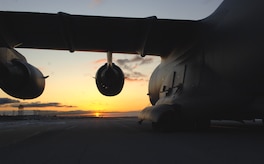A McChord AFB, Wash., C-17 sits parked on the flightline in Toledo, Ohio, Jan. 30. The aircraft and its crew flew from Charleston AFB to Ohio for supplies and then on to Haiti in support of Operation Unified Response. (U.S. Air Force Photo/Airman 1st Class Lauren Main)