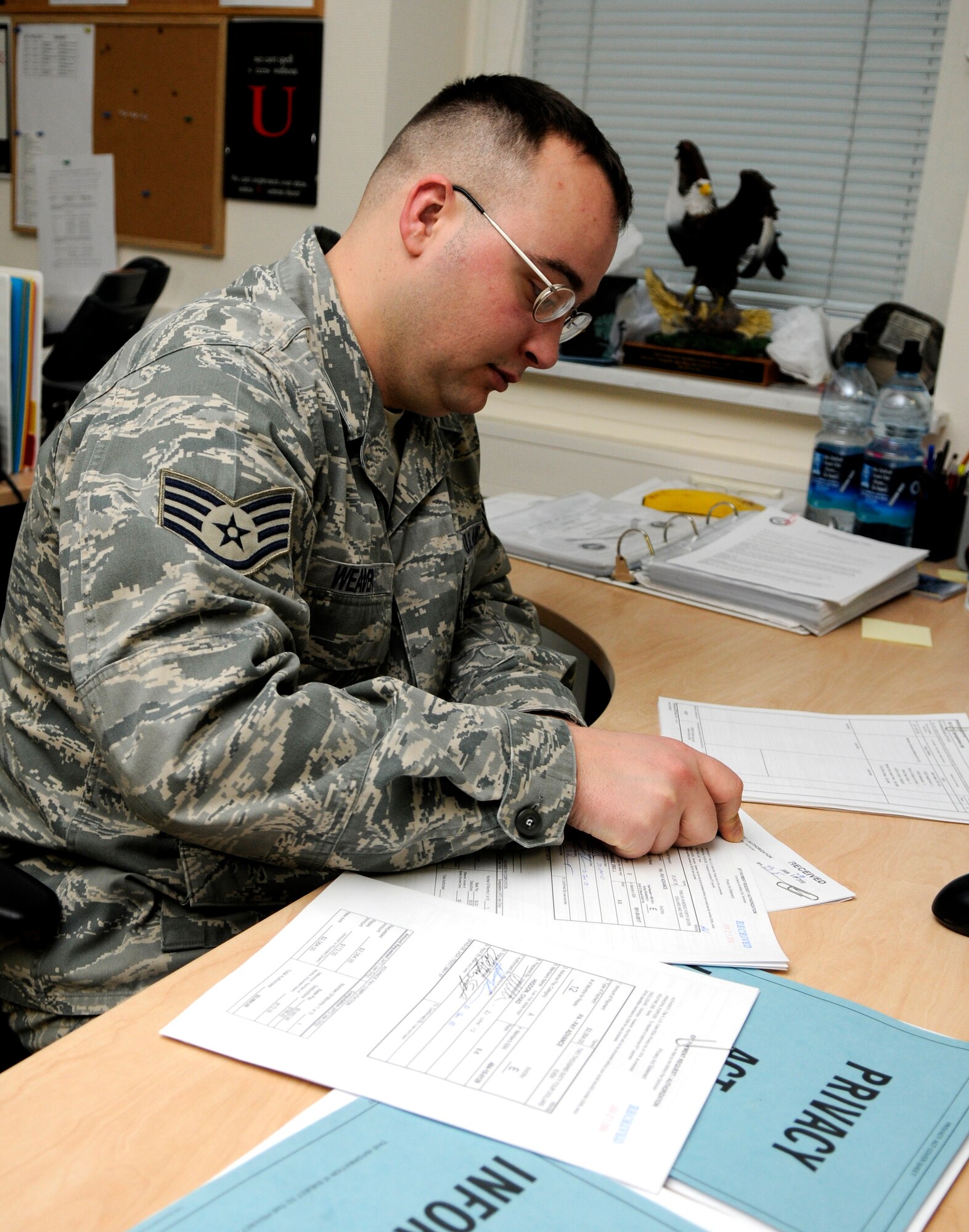 SPANGDAHLEM AIR BASE, Germany -- Staff Sgt. Patrick Weaver, 52nd Comptroller Squadron, is the 52nd Fighter Wing's Top Saber Performer for the week of Jan. 29-Feb. 4. (U.S. Air Force photo/Airman 1st Class Staci Miller)

