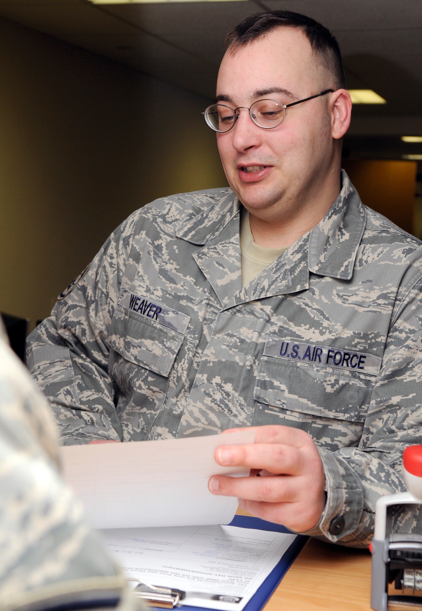SPANGDAHLEM AIR BASE, Germany -- Staff Sgt. Patrick Weaver, 52nd Comptroller Squadron, is the 52nd Fighter Wing's Top Saber Performer for the week of Jan. 29-Feb. 4. (U.S. Air Force photo/Airman 1st Class Staci Miller)
