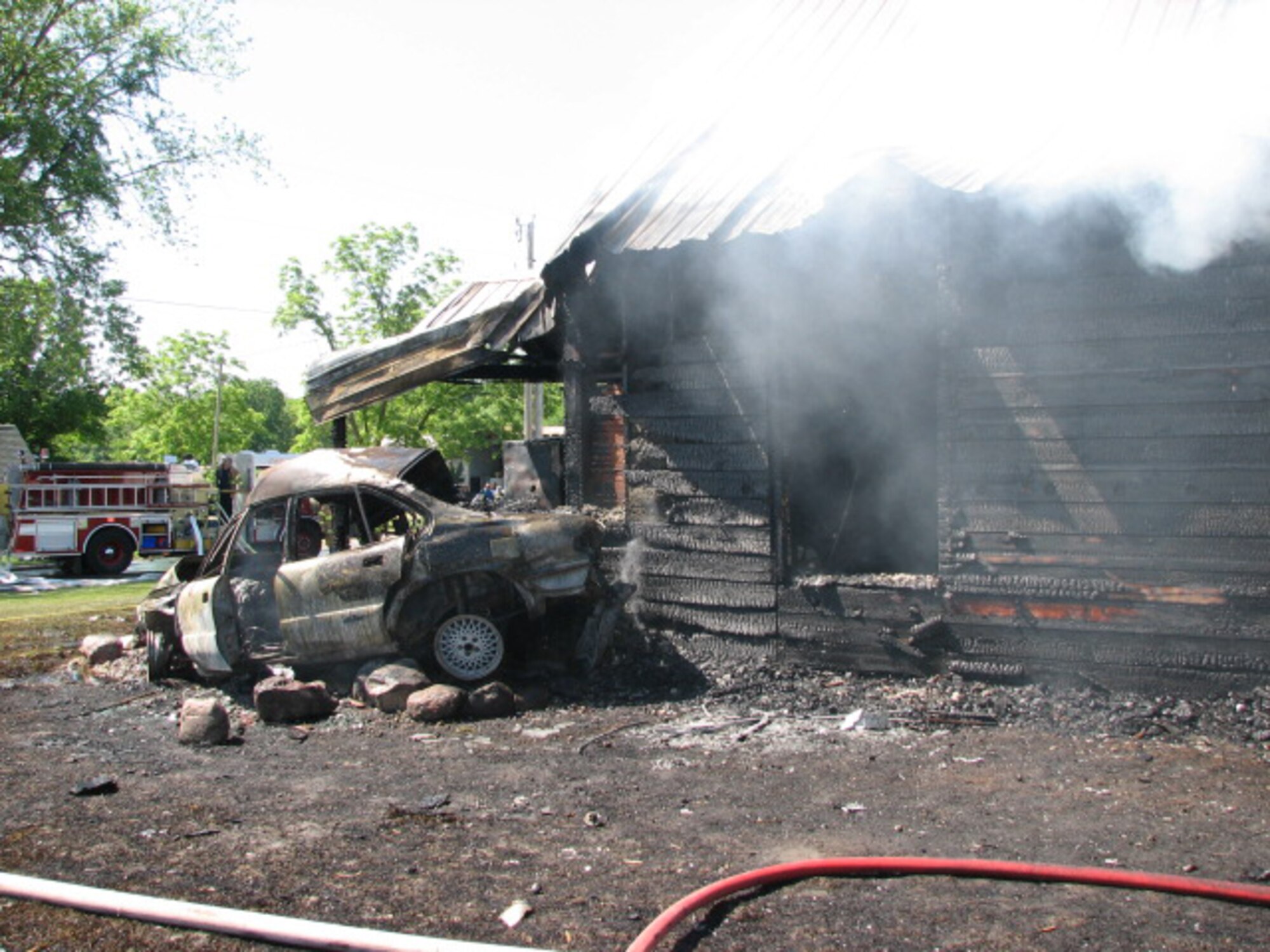 GRISSOM AIR RESERVE BASE, Ind., -- Grissom's Fire Department responded to this accident in the local community in 2009 -- one of more than 800 emergencies they responded to last year.  (Photo courtesy of Chief John Ireland)