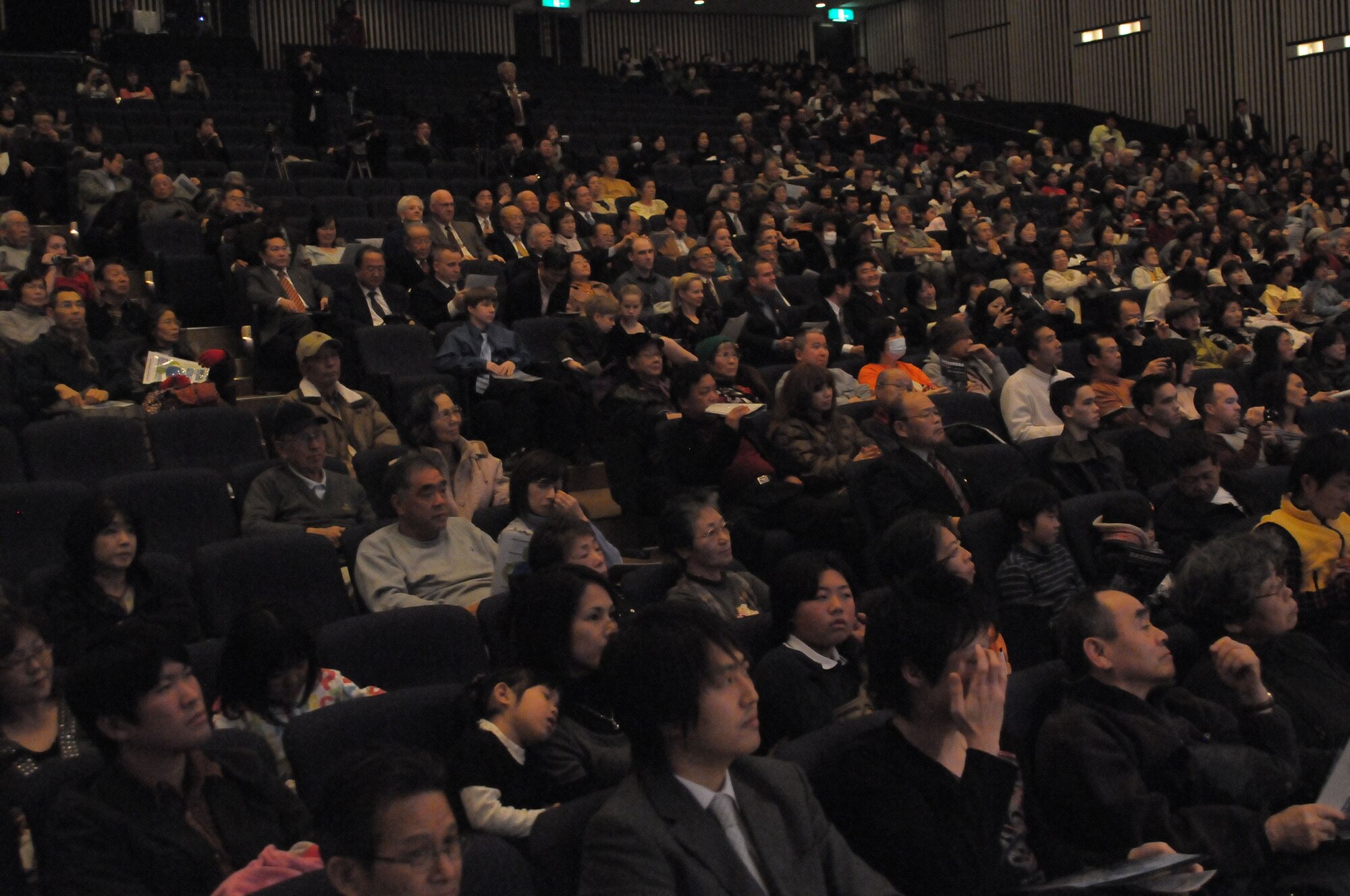 FUSSA, Japan -- More than 200 people attended a U.S.-Japan joint concert  Jan. 31. The performers included the United States Air Force Band of the Pacific-Asia "Final Approach," Fussa's Daiichi, Daini and Daisan Junior High School choirs, the Tokyo Metropolitan Fussa High School rock band and the Yokota High School choir. The concert, hosted by the North Kanto Defense Bureau, was a way to strengthen the Japanese and American relationship. (U.S. Air Force photo/Airman 1st Class Sean Martin) 