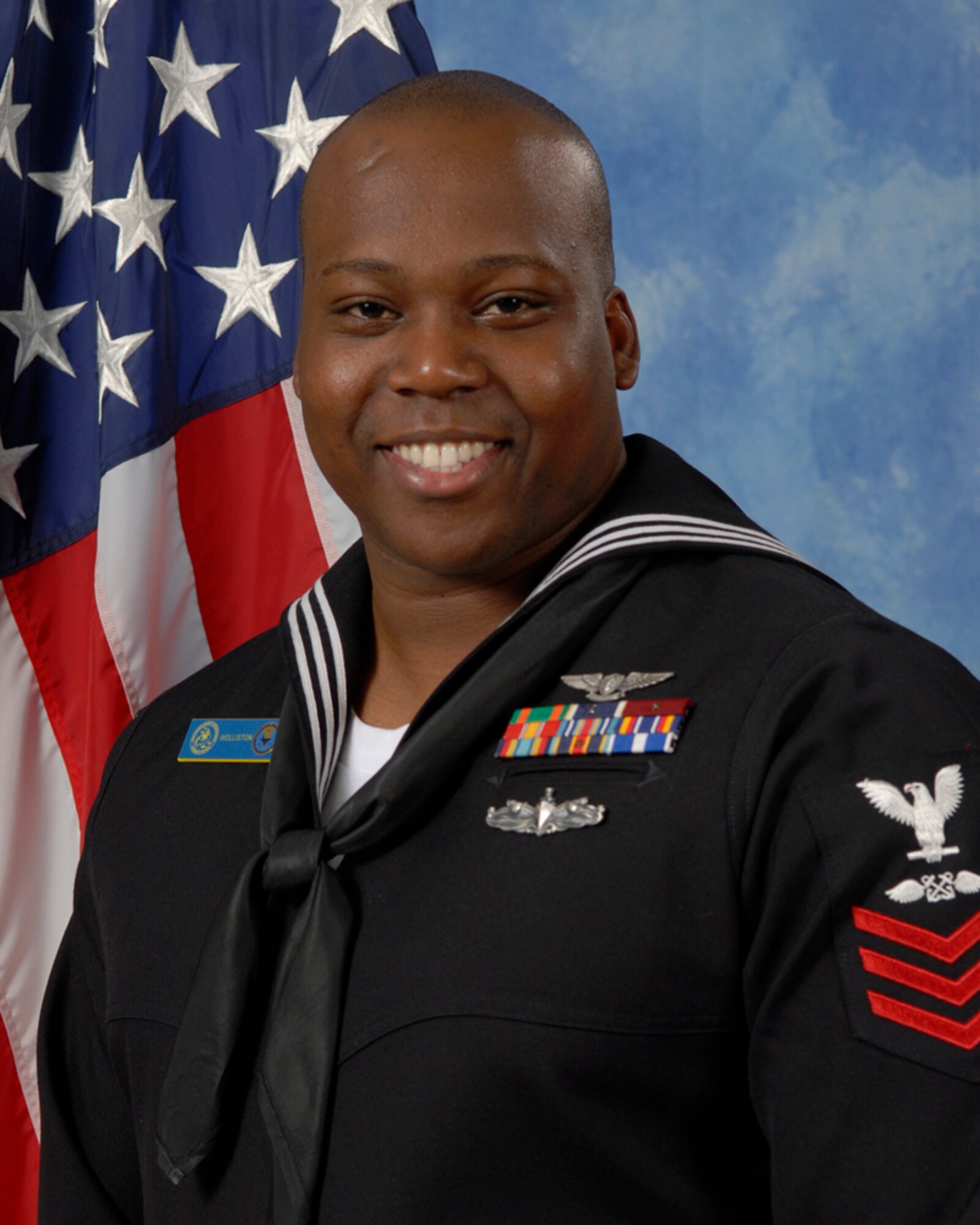 Petty Officer 1st Class Terrone Wolliston, Center of Information Dominance Detachment is the 2009 Sailor of the Year for the 17th Training Wing, Goodfellow AFB, Texas. The annual awards program recognizes both civilians and members in 16 categories of the Air Force, Army, Navy and Marines who are assigned to the wing, for their significant contributions to the 17 TRW, the community and mission. (U.S. Air Force photo/ Lou Czarnecki)