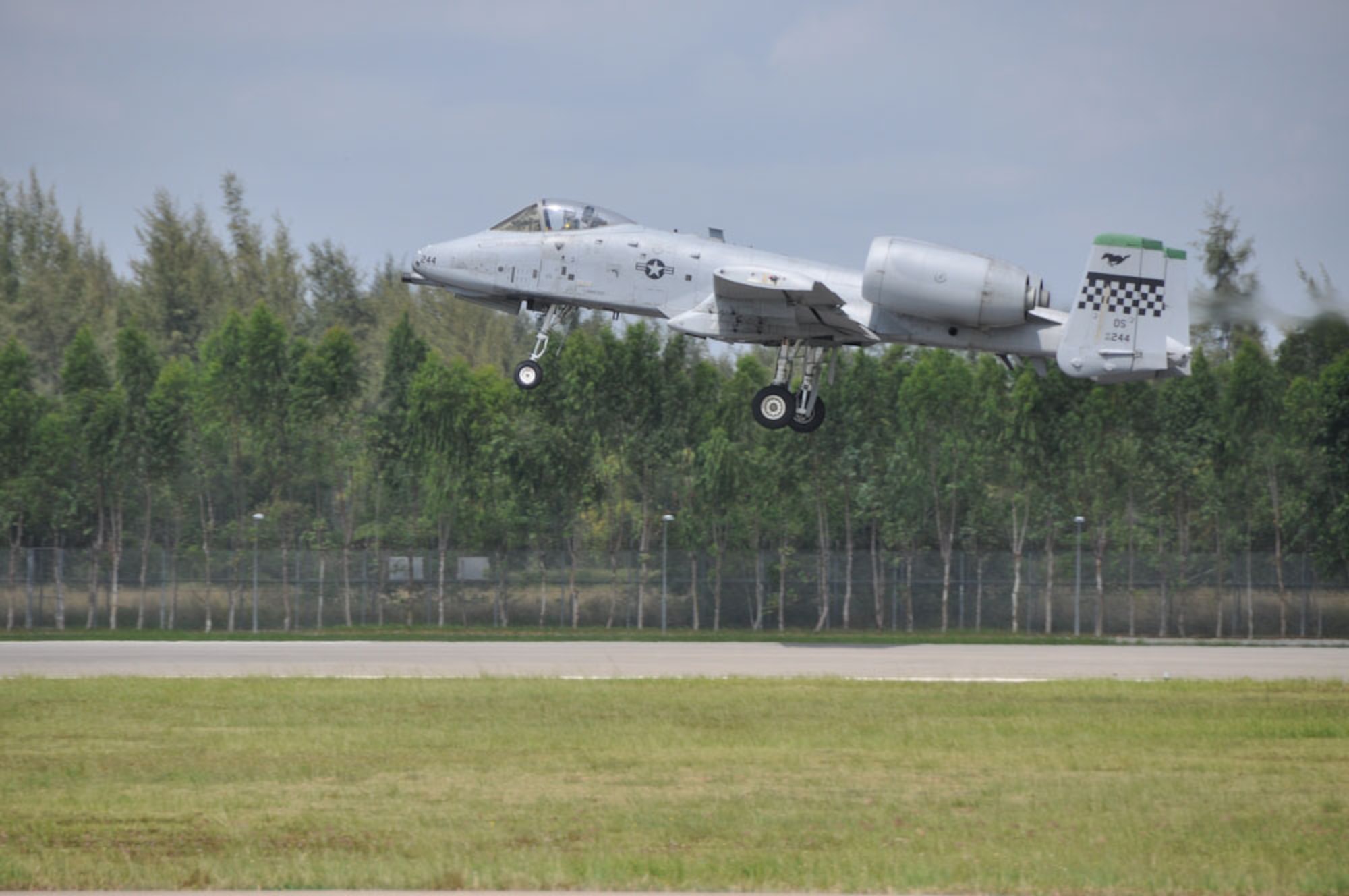 An A-10 Thunderbolt II from Osan Air Base, Republic of Korea, participates Feb. 3 in the Singapore Airshow 2010 held at Changi Airport in Changi, Singapore.  The Singapore air show is one of the largest air and trade shows in the world.  Aircraft from the United States are participating in both static displays and aerial demonstrations to exhibit a snapshot of the diverse inventory of U.S. military aircraft and equipment.  U.S. Pacific Command's participation in the six-day air show directly supports U.S. engagement goals and furthers U.S. relations with countries in the Asia-Pacific region. (U.S. Air Force photo/Tech. Sgt. Cohen Young)
