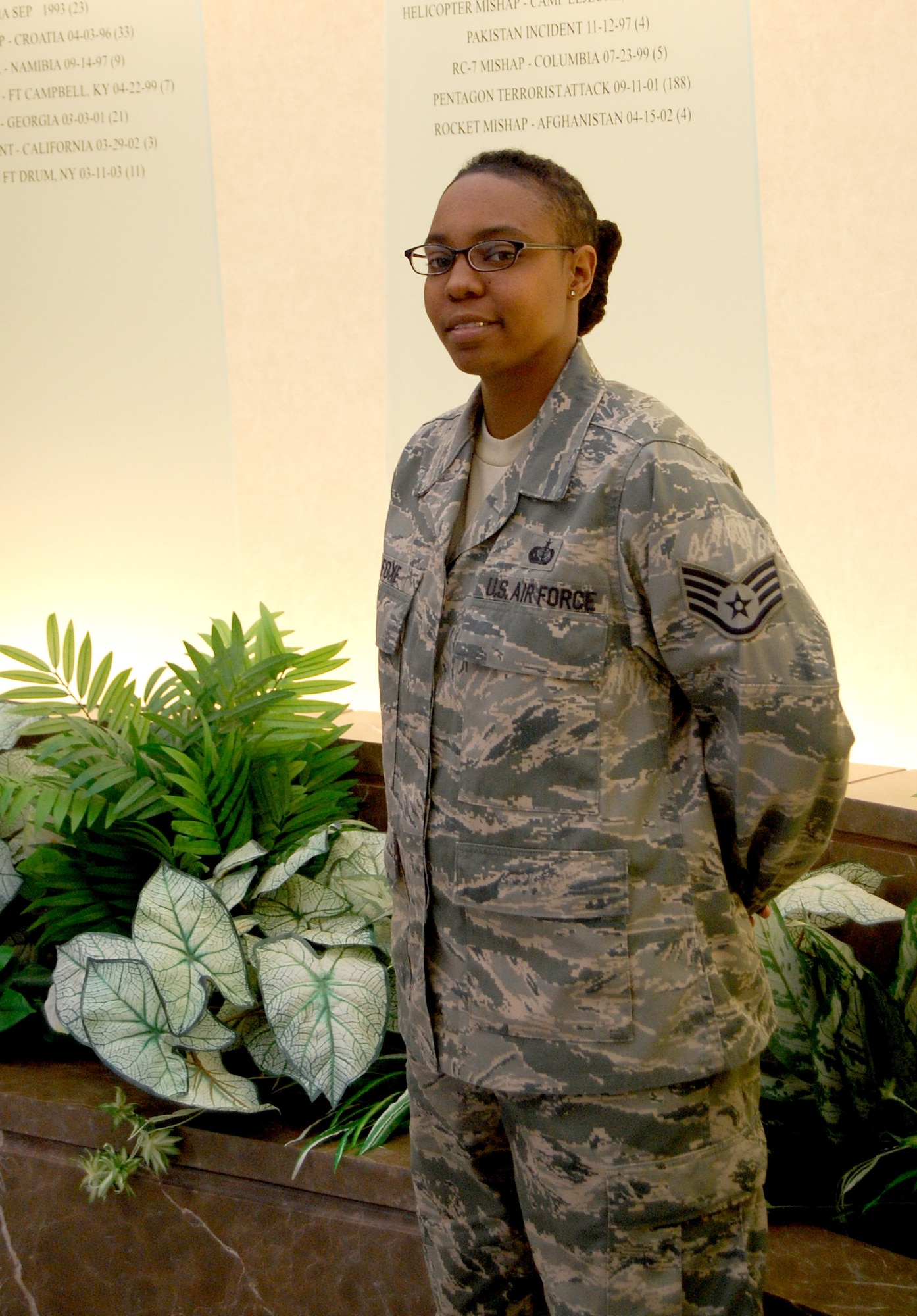 Staff Sgt. Candice Foxe is a dress and restoration specialist on her eight deployment to the Air Force Mortuary Affairs Operations Center. The Baltimore native is a Reservist in the 512th Memorial Affairs Squadron. (U.S. Air Force photo by Kendahl Johnson)