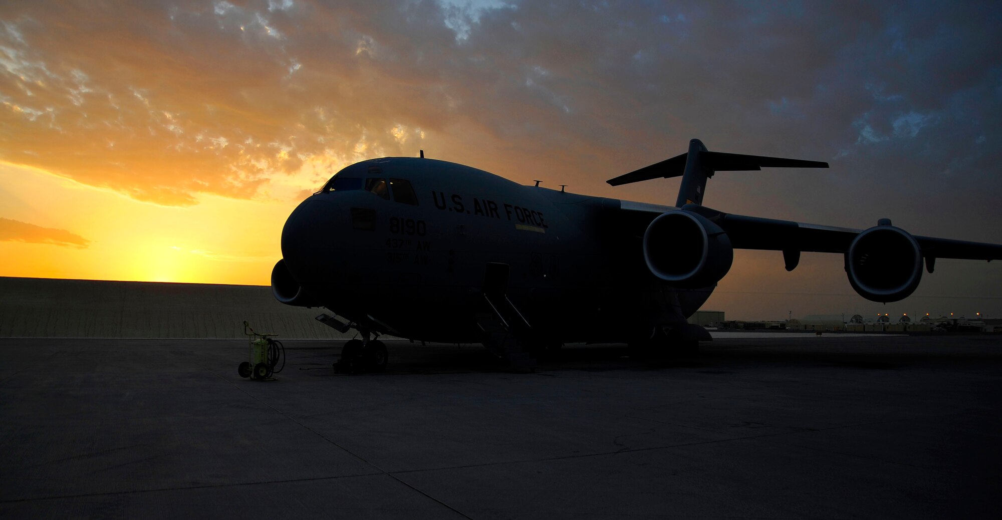 U.S. Air Force C-17 Globemaster III on the runaway of a base in Southwest Asia, Feb. 2, 2010.   (U.S. Air Force photo/Staff Sgt. Angelita Lawrence/released)