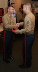 GySgt. Joshua Shaffer, SNCOIC or RSS Kokomo, is awarded the elusive title of Centurion after only 21 mos as a canvassing recruiter.  Shaffer enlisted 100 qualified young men and women, 80 percent in the upper mental groups and all them were Tier 1, High School Graduates.