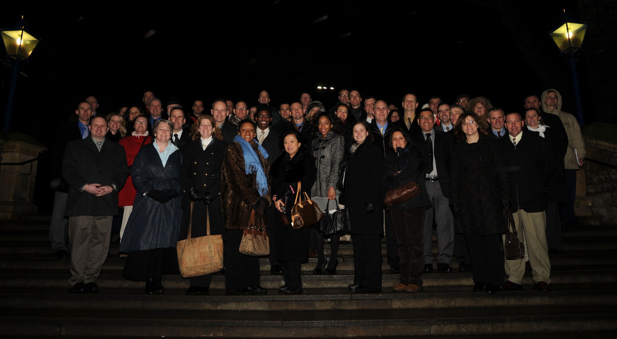 RAF ALCONBURY, United Kingdom - More than 40 leaders and their spouses from the 501st Combat Support Wing here traveled to the Tower of London s part of a leadership conference Feb. 3 to learn more about British history and culture. The three-day conference, called "Face2Face," kicked off Wednesday with a tour of the Tower of London and viewing of the Ceremony of the Keys, the traditional locking of the tower each night. The conference helps unite all commanders, command chiefs and first sergeants across the wing in a "face to face" format to discuss future challenges, enhance continuity and promote new ideas for 2010.