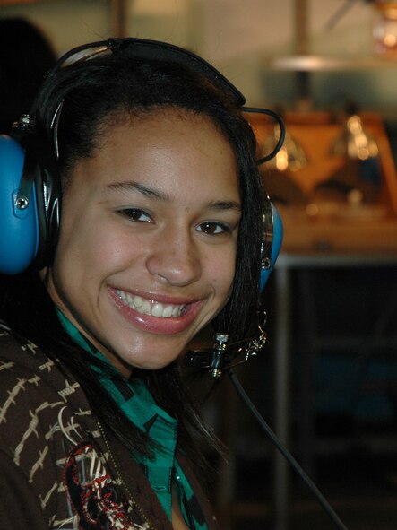 SEATTLE, Wash.- Mashayla Combs, 14, a member of Calvary Baptist Church in Spokane, Wash., learns about aviation at Seattle's Museum of Flight on Feb. 6 through an outreach program supported by Joint Base Lewis-McChord Reservists and community leaders. The scholarship program was inspired by, and named for Michael Anderson, a fallen Air Force pilot and astronaut. (U.S. Air Force photo/Staff Sgt. Elizabeth Moody)