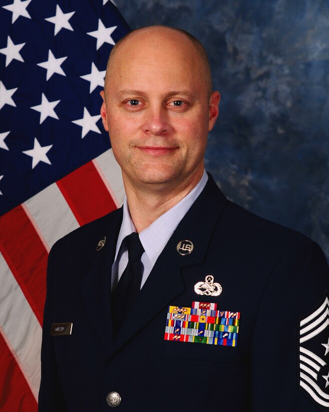 ANDERSEN AIR FORCE BASE, Guam -  Command Chief Master Sergeant of the 36th Wing poses for his official portrait. (U.S. Air Force photo by Airman 1st Class Julian North