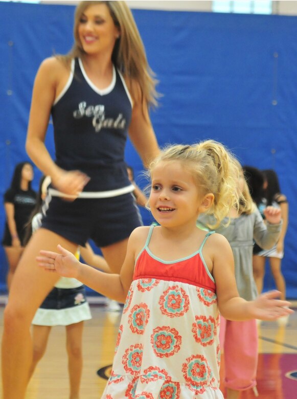 ANDERSEN AIR FORCE BASE, Guam -  A young girl performs the routine she learned from the Seattle Seagals youth clinc. The Seagals made a two day visit to Andersen and appeared at several community functions. (U.S. Air Force photo by Airman 1st Class Julian North)