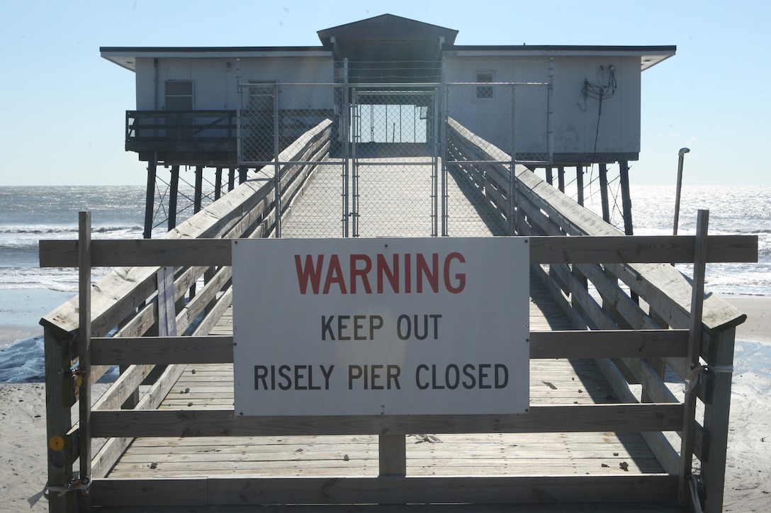 MARINE CORPS BASE CAMP LEJEUNE, N.C. – Riseley Pier has been condemned since 2005 due to maintaining costs and structural erosion. (Marine Corps photo by Lance Cpl. Jonathan G. Wright)