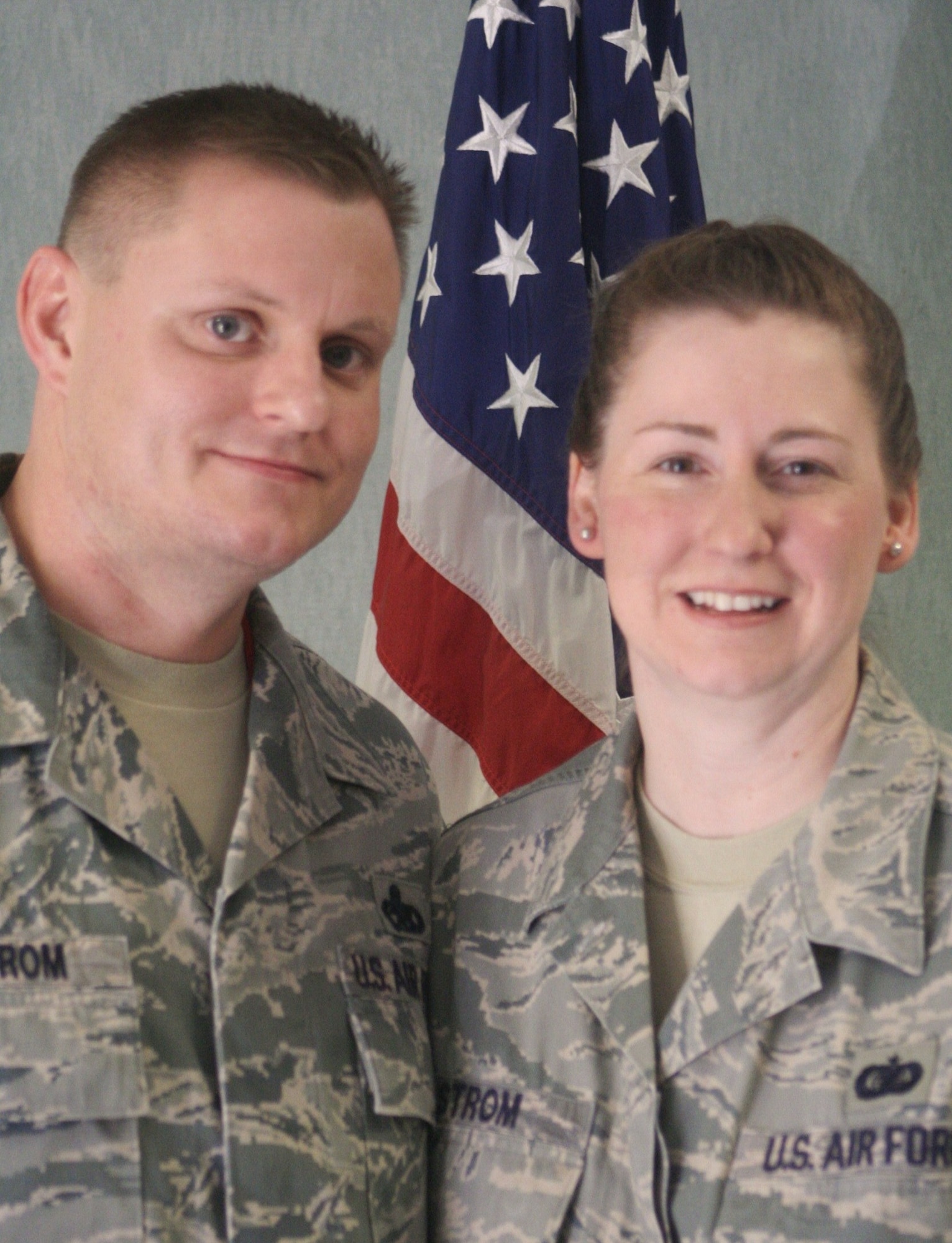 Senior Master Sgt. John Elstrom, 71st Aircraft Maintenance Unit assistant superintendent, and Master Sgt. Bethany Elstrom, Flag Administration to commander, United States Joint Forces, Norfolk, Va. conclude sacrifice, compromise, communication and creativity as the means to a happy dual-military marriage.
