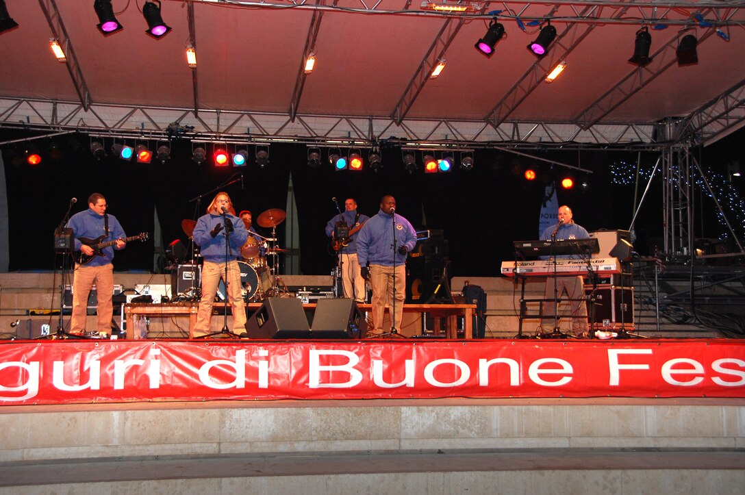 Touch n' Go performs a 2009 Holiday concert at an outdoors music festival in Italy.