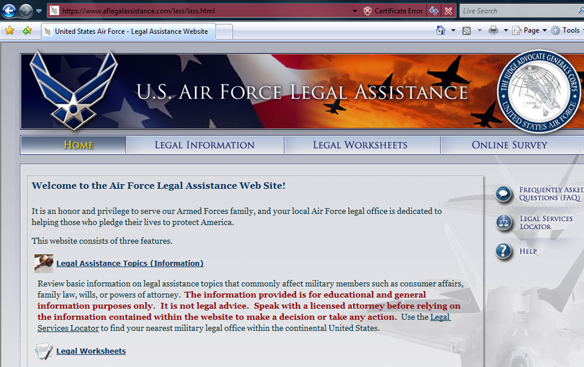 Af Launches New Legal Assistance Web Site Offutt Air Force