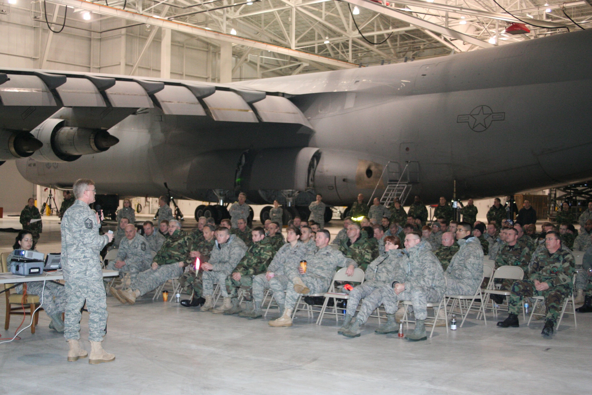 WRIGHT-PATTERSON AIR FORCE BASE, Ohio – Reservists from the 445th Maintenance Group participate in mega training during the Feb. 8 unit training assembly.  The mega training event was scheduled to decrease the unit's roster of individuals who need to complete ancillary and computer based training modules, and maximize time Airmen have to work on aircraft. (U.S. Air Force photo/Tech. Sgt. Jeremy Caskey)