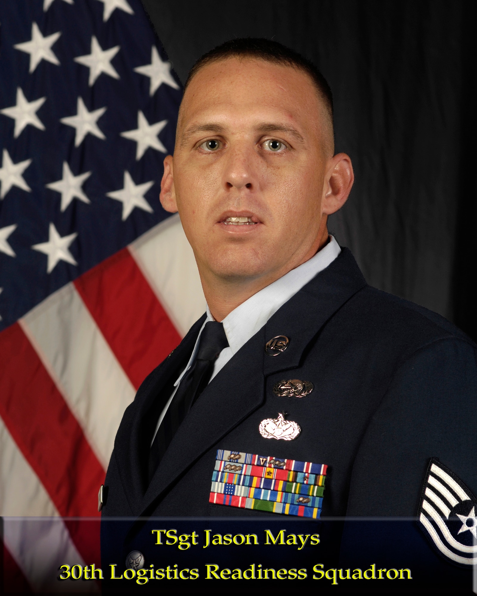 VANDENBERG AIR FORCE BASE, Calif. --  Tech. Sgt. Jason Mays, of the 30th Logistics Readiness Squadron, is both the 30th Space Wing and Team Vandenberg NCO of the Year for 2009. (U.S. Air Force photo)