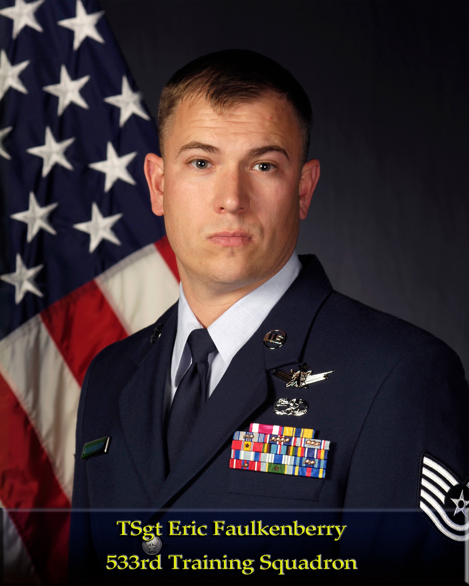 VANDENBERG AIR FORCE BASE, Calif. --  Tech. Sgt. Eric Faulkenberry, of the 533rd Training Squadron, is the Vandenberg Associate Unit NCO of the Year for 2009. (U.S. Air Force photo)
